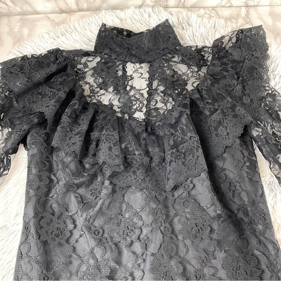 Vintage Frederick’s of Hollywood High Neck Lace Gothic Top EUC - Picture 3 of 13